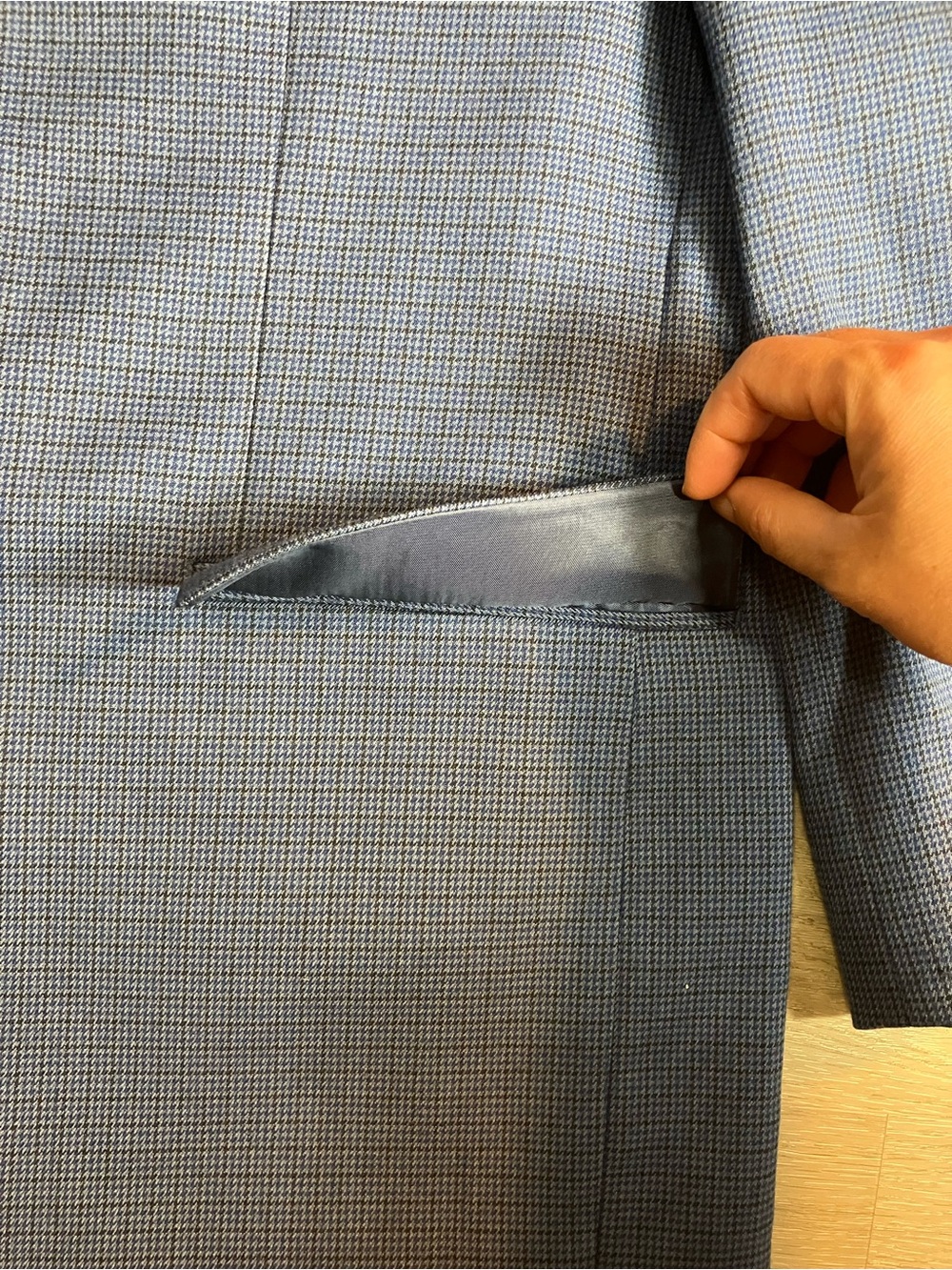 Lauren Ralph Lauren Men's 48S Blue Micro Houndstooth Sport Coat Blazer Jacket - Picture 2 of 6